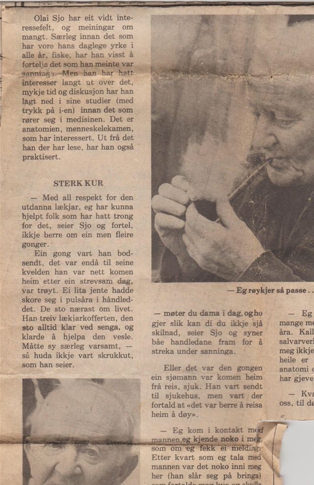 Olai Sjo naturmedisin   utklipp Frode Sæbø, 1977