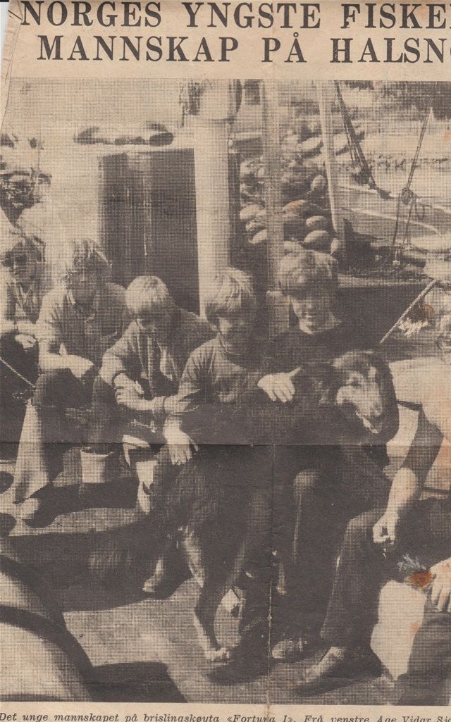 Fortuna I frå Halsnøy. Kan hende Norges yngste og beste mannskap på brislingfiskei 1971