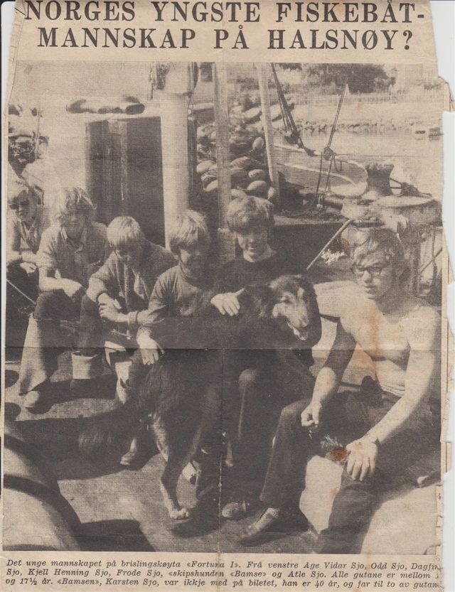 Kan hende det yngste og beste mannskapet på brislingfiske i 1971